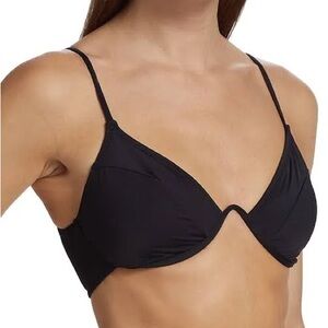 Good American Showoff Curve Bikini Top in black size Small NWT